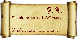 Fleckenstein Márton névjegykártya