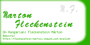 marton fleckenstein business card