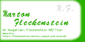 marton fleckenstein business card